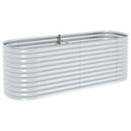 Letto Rialzato Giardino 240x80x81 cm in Acciaio Zincato Argento