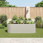 Letto Rialzato Giardino 240x80x81 cm in Acciaio Zincato Argento