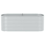 Letto Rialzato Giardino 240x80x81 cm in Acciaio Zincato Argento