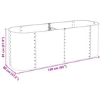 Letto Rialzato Giardino 240x80x81 cm in Acciaio Zincato Argento