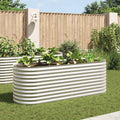 Letto Rialzato Giardino 240x80x81 cm in Acciaio Zincato Argento