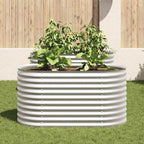 Letto Rialzato Giardino 160x80x81 cm in Acciaio Zincato Argento
