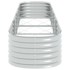 Letto Rialzato Giardino 400x80x44 cm in Acciaio Zincato Argento