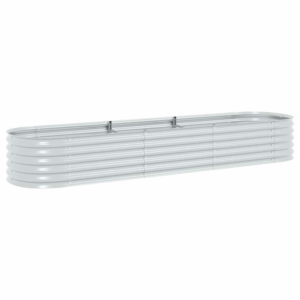 Letto Rialzato Giardino 320x80x44 cm in Acciaio Zincato Argento