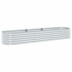 Letto Rialzato Giardino 320x80x44 cm in Acciaio Zincato Argento