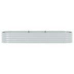 Letto Rialzato Giardino 320x80x44 cm in Acciaio Zincato Argento
