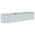 Letto Rialzato Giardino 240x80x44 cm in Acciaio Zincato Argento