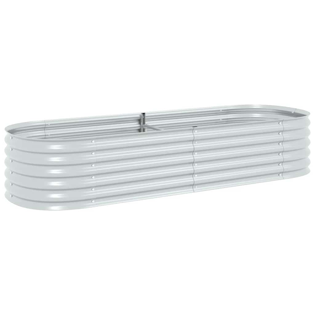 Letto Rialzato Giardino 240x80x44 cm in Acciaio Zincato Argento