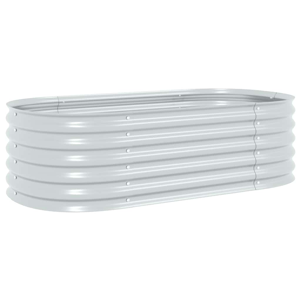 Letto Rialzato Giardino 160x80x44 cm in Acciaio Zincato Argento