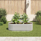 Letto Rialzato Giardino 160x80x44 cm in Acciaio Zincato Argento