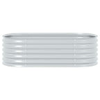 Letto Rialzato Giardino 160x80x44 cm in Acciaio Zincato Argento