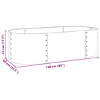 Letto Rialzato Giardino 160x80x44 cm in Acciaio Zincato Argento
