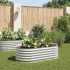 Letto Rialzato Giardino 160x80x44 cm in Acciaio Zincato Argento