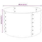 Letto Rialzato Giardino 80x80x44 cm in Acciaio Zincato Argento