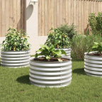 Letto Rialzato Giardino 80x80x44 cm in Acciaio Zincato Argento