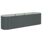 Letto Rialzato Giardino 320x80x81 cm in Acciaio Zincato Grigio
