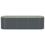Letto Rialzato Giardino 320x80x81 cm in Acciaio Zincato Grigio
