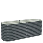 Letto Rialzato Giardino 240x80x81 cm in Acciaio Zincato Grigio