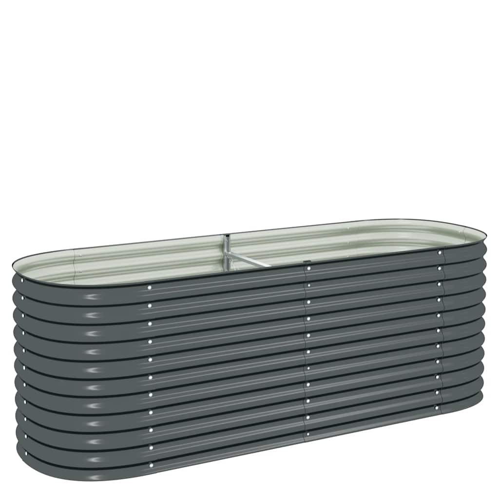Letto Rialzato Giardino 240x80x81 cm in Acciaio Zincato Grigio