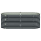 Letto Rialzato Giardino 240x80x81 cm in Acciaio Zincato Grigio