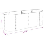 Letto Rialzato Giardino 240x80x81 cm in Acciaio Zincato Grigio