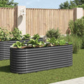 Letto Rialzato Giardino 240x80x81 cm in Acciaio Zincato Grigio