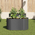 Letto Rialzato Giardino 160x80x81 cm in Acciaio Zincato Grigio