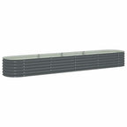 Letto Rialzato Giardino 400x80x44 cm in Acciaio Zincato Grigio