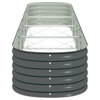 Letto Rialzato Giardino 400x80x44 cm in Acciaio Zincato Grigio