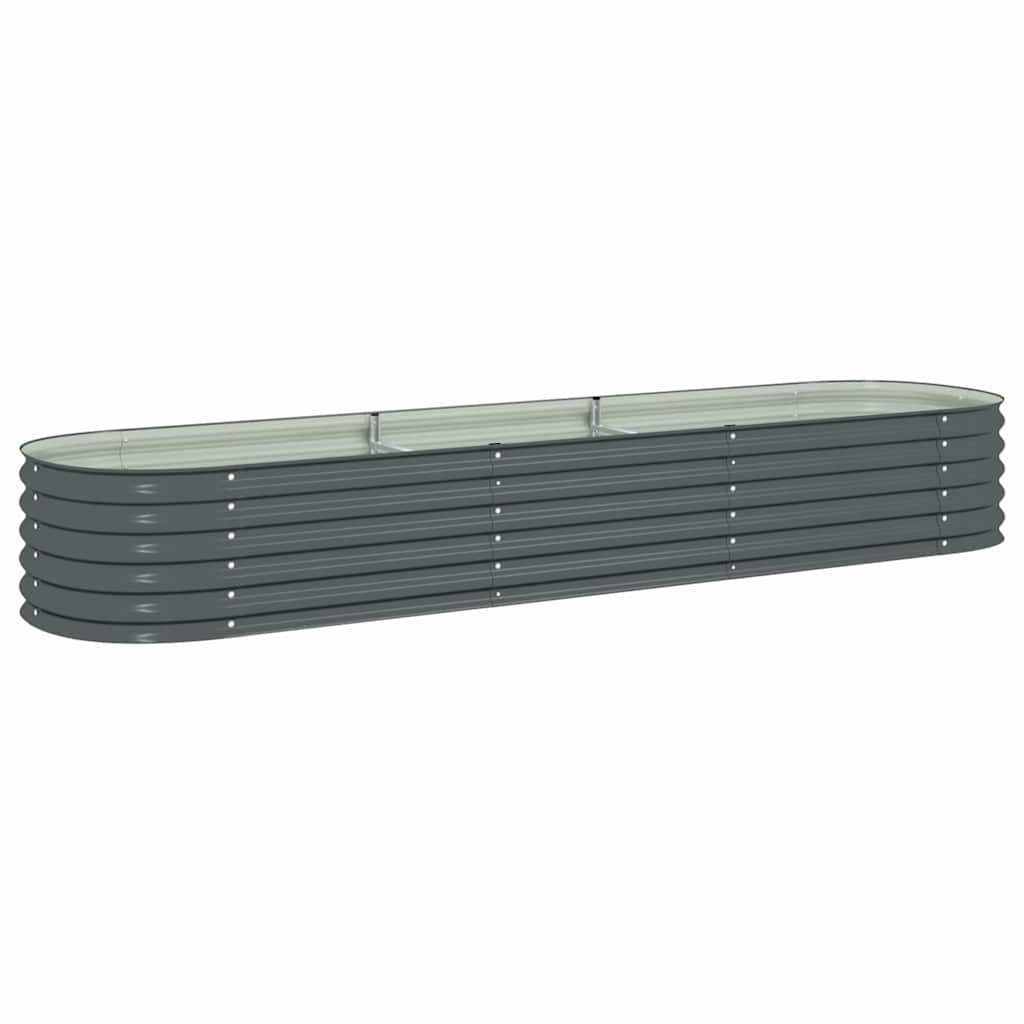 Letto Rialzato Giardino 320x80x44 cm in Acciaio Zincato Grigio