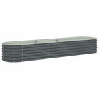 Letto Rialzato Giardino 320x80x44 cm in Acciaio Zincato Grigio