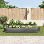 Letto Rialzato Giardino 320x80x44 cm in Acciaio Zincato Grigio