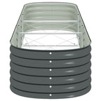 Letto Rialzato Giardino 320x80x44 cm in Acciaio Zincato Grigio