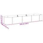 Letto Rialzato Giardino 320x80x44 cm in Acciaio Zincato Grigio