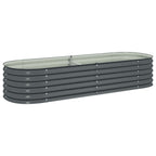 Letto Rialzato Giardino 240x80x44 cm in Acciaio Zincato Grigio