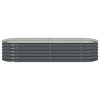 Letto Rialzato Giardino 240x80x44 cm in Acciaio Zincato Grigio