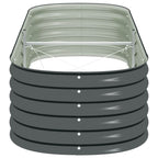 Letto Rialzato Giardino 240x80x44 cm in Acciaio Zincato Grigio