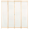 Divisorio a 4 Pannelli Crema 160x170x4 cm in Tessuto