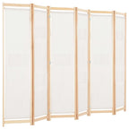 Divisorio a 6 Pannelli 240x170x4 cm in Tessuto Crema