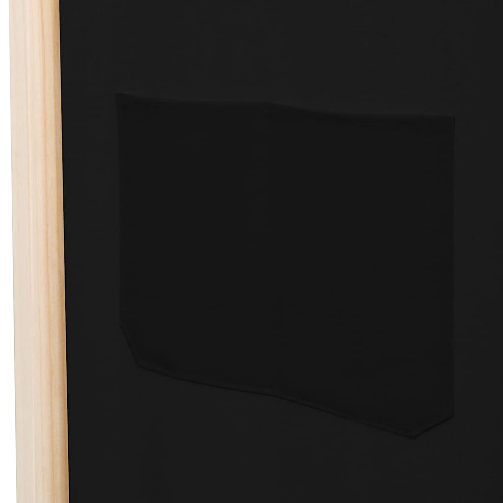 Divisorio a 4 Pannelli Nero 160x170x4 cm in Tessuto