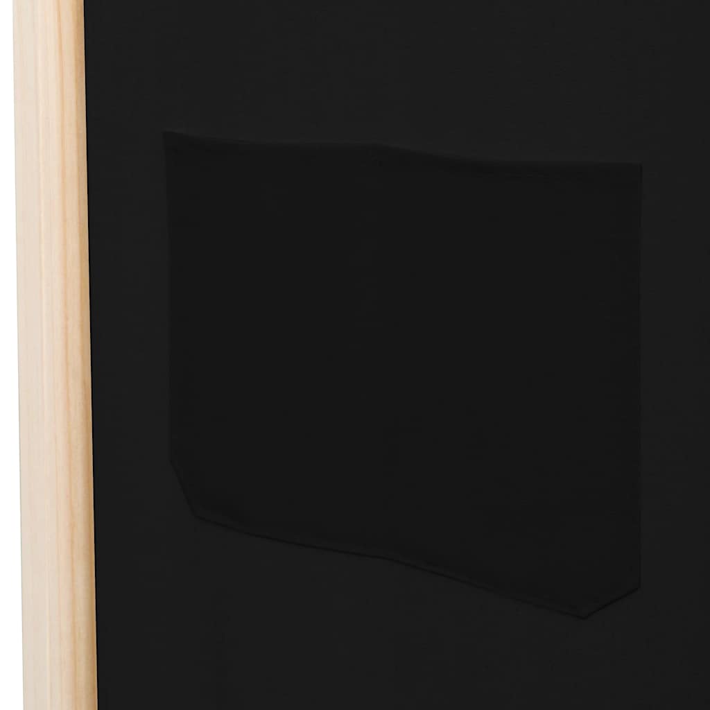 Divisorio a 5 Pannelli Nero 200x170x4 cm in Tessuto