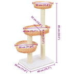 Albero per Gatti con Tiragraffi in Legno di Salice Naturale