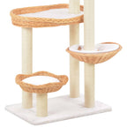 Albero per Gatti con Tiragraffi in Legno di Salice Naturale