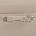 Sgabello con Contenitore 40 cm in Tessuto Beige