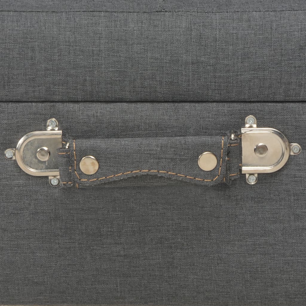 Sgabello con Contenitore 40 cm in Tessuto Grigio Scuro