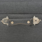 Sgabello con Contenitore 40 cm in Tessuto Grigio Scuro