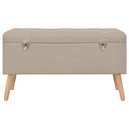 Sgabelli con Contenitore 3 pz in Tessuto Beige