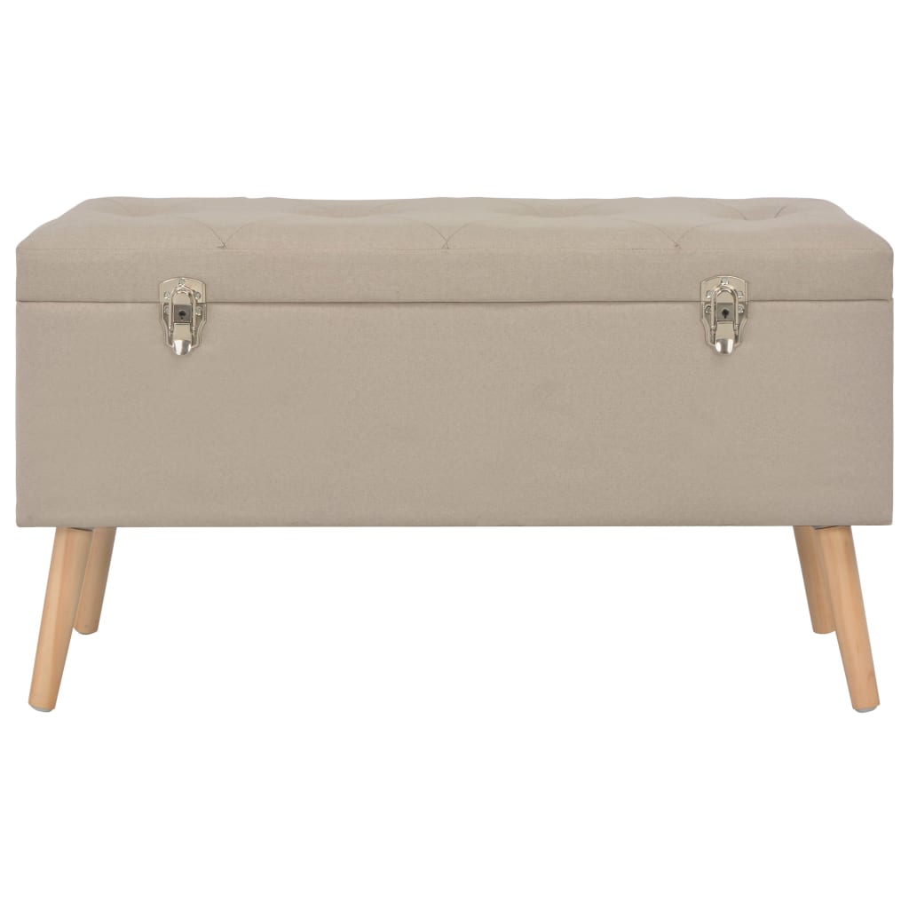 Sgabelli con Contenitore 3 pz in Tessuto Beige