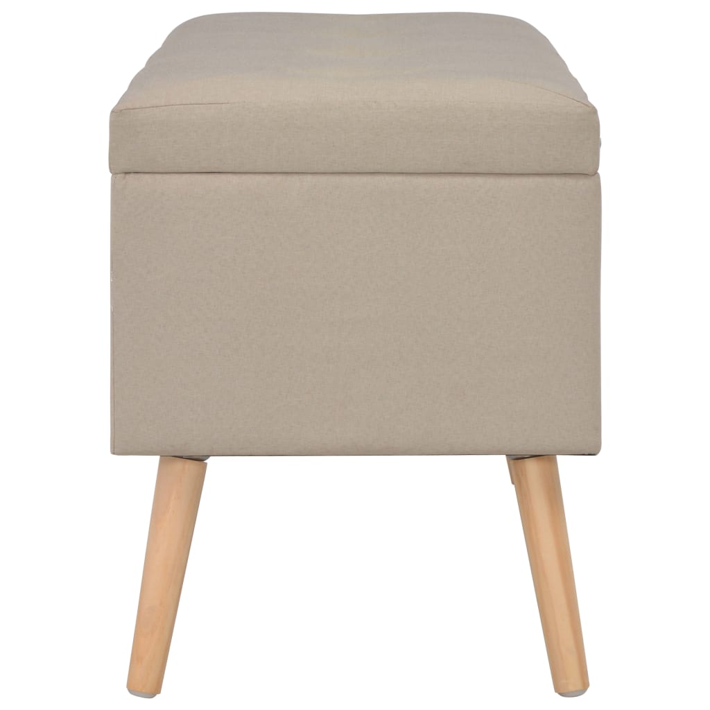 Sgabelli con Contenitore 3 pz in Tessuto Beige