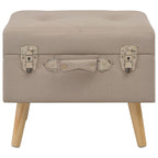 Sgabelli con Contenitore 3 pz in Tessuto Beige